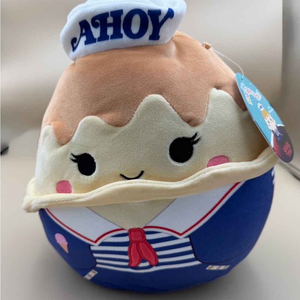 Squishmallows Sailor Cream Brown Blue Plush